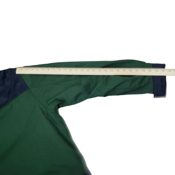 Vtg Tommy Hilfiger Men's Large Fleece Lined Hooded Green Blue Yellow Rain Jacket - Picture 12 of 15